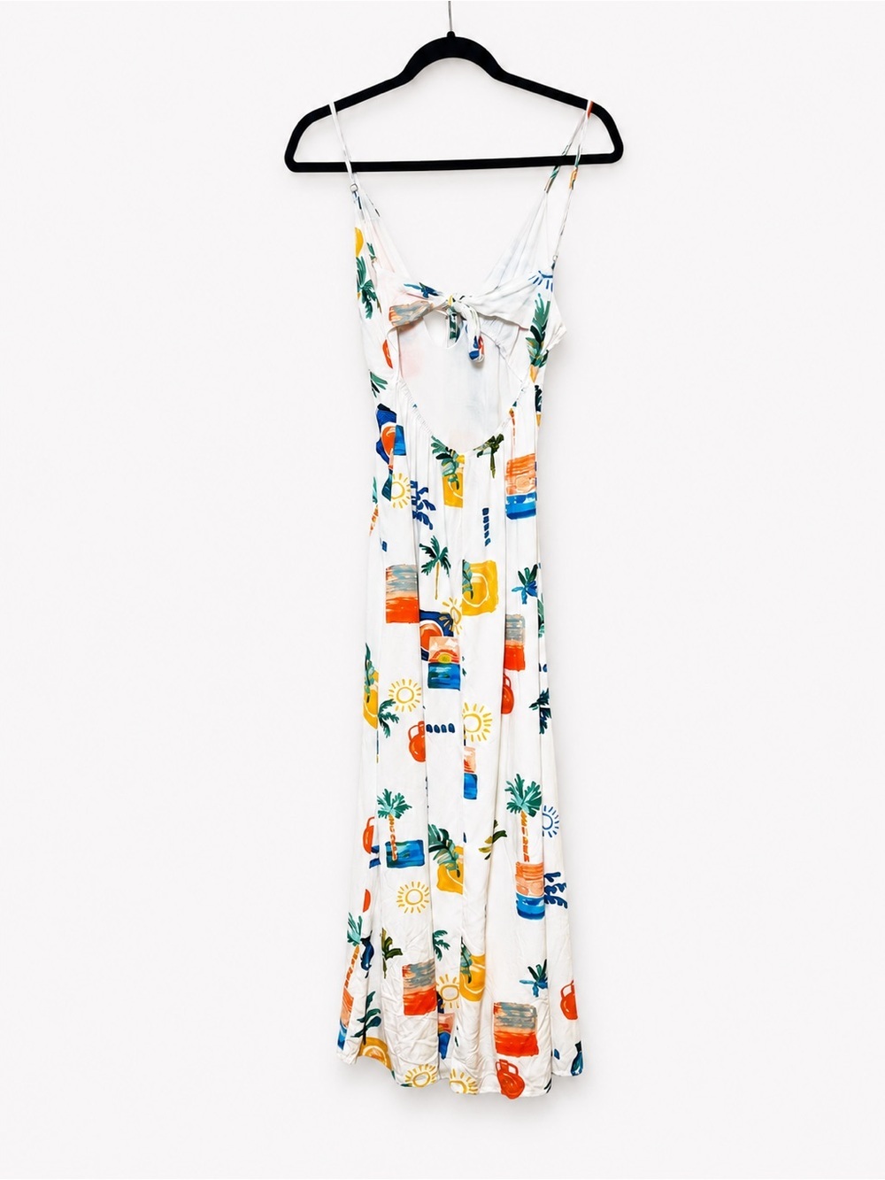 Paper Heart Coastal Palms Print Maxi Dress Size XS Summer Beachwear Tropical - Picture 3 of 5